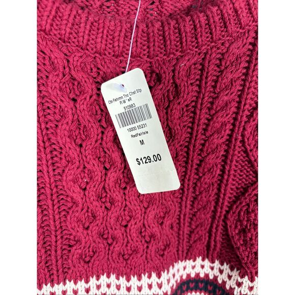 L.L Bean Signature fisherman cable tunic knit side zipper fair isle sweater size - Picture 4 of 5